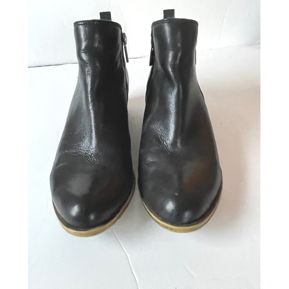 Lucky Brand Womens Basel 7M Booties Black Leather Dual Zip Ankle Boots